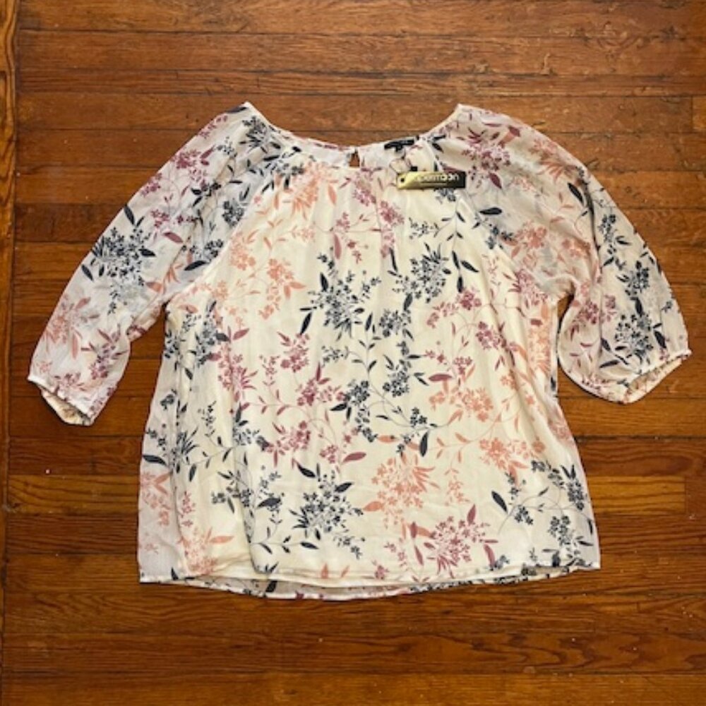 NWT PaperMoon Lauren Flower Print Blouse Size 2X